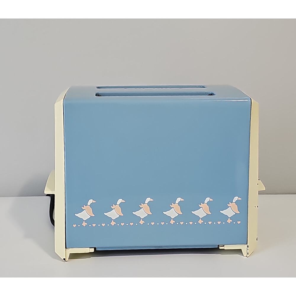Vintage Proctor Silex Blue Country Geese 2 Slice Toaster READ DESCRIPTION